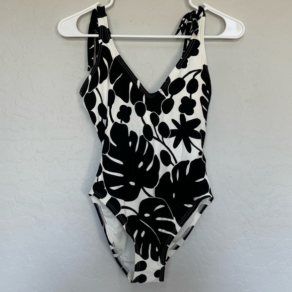 Kate Spade Shoulder Bow Tie V-Neck One Piece Swimsuit size XS - Picture 1 of 9